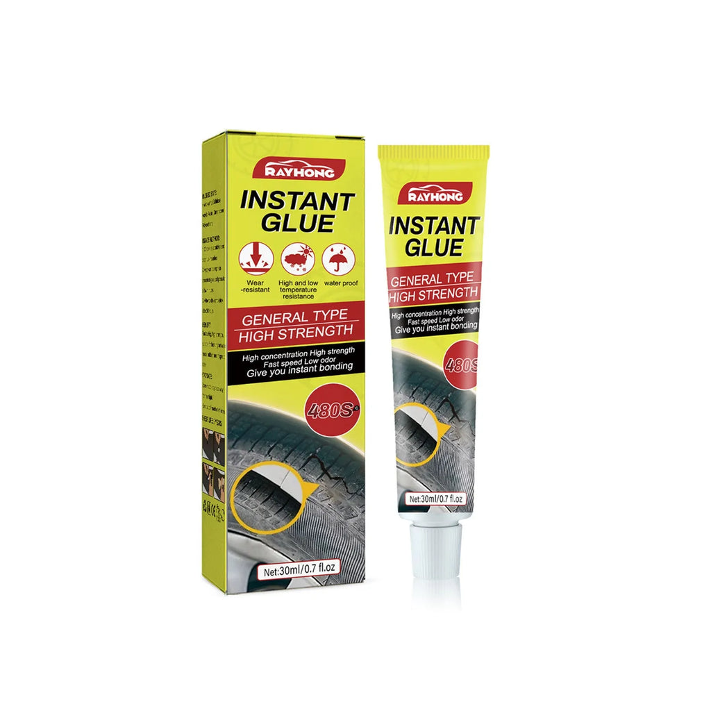 30ml bottle of car tyre repair adhesive glue for sealing cracks and punctures.