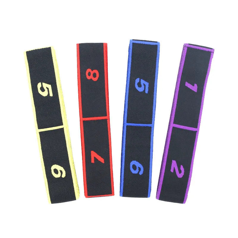 Yoga multi-section stretch strap in blue colour for flexibility training
