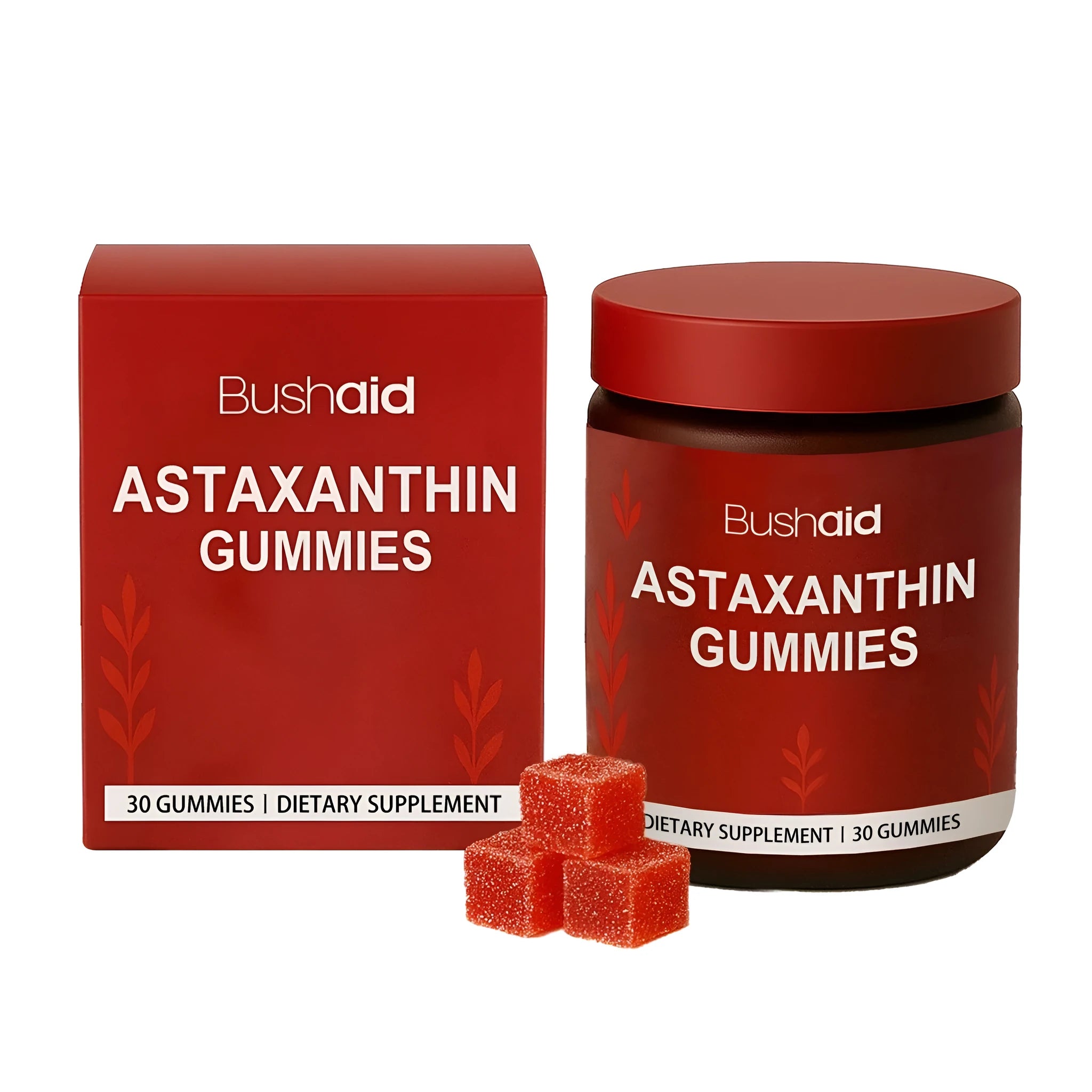 Astaxanthin supplement gummies in 30 count pack with natural fruit flavours