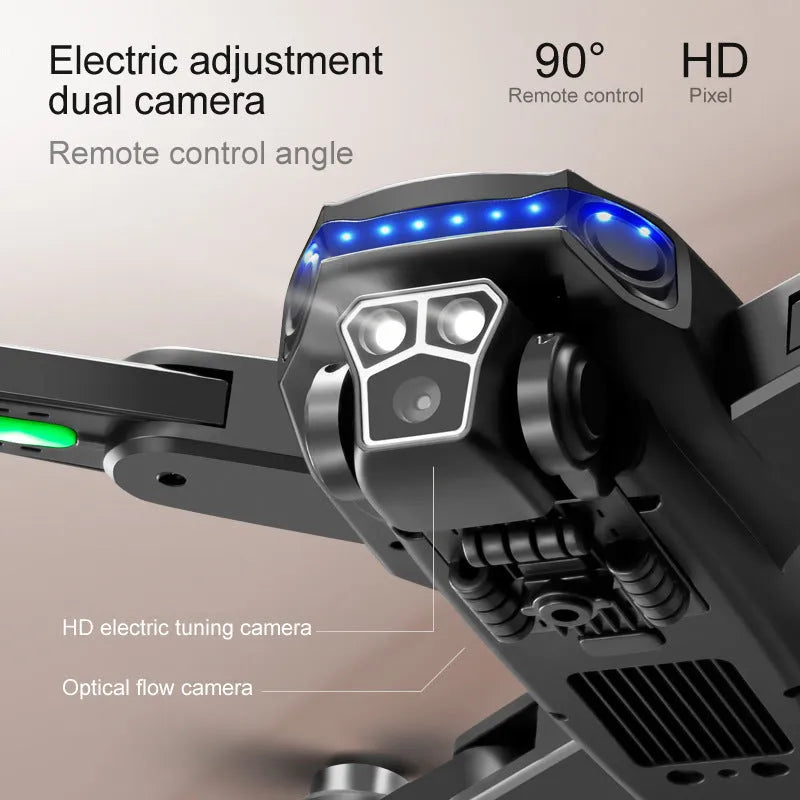 Orange plastic UAV drone with four-side obstacle avoidance and brushless motor