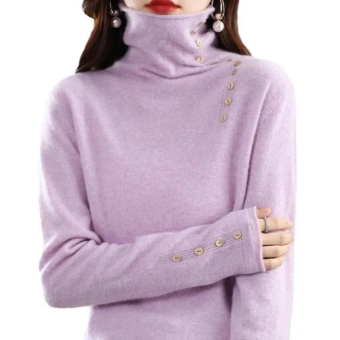 Slim fit knitted bottoming shirt in core-spun yarn with short 40cm length and 3D pattern