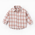Boys' long sleeve cotton lattice shirt in khaki, featuring animal and cartoon prints, suitable for spring and autumn.