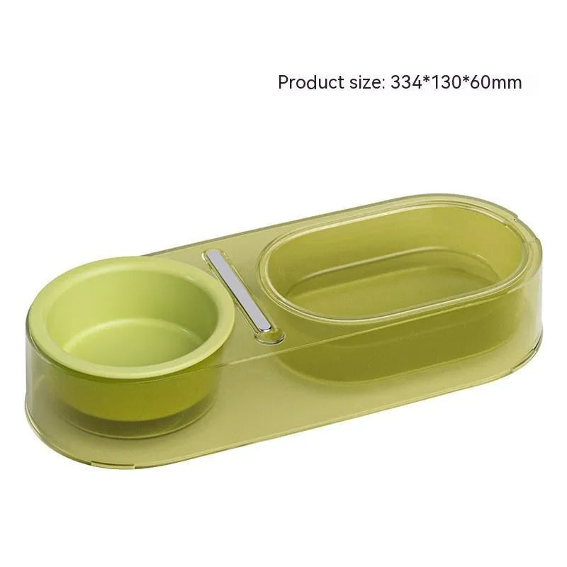 Mixed spoon cat bowl in PC, stainless steel and ceramic, shown in Taro Purple, Mint Green or Yellow