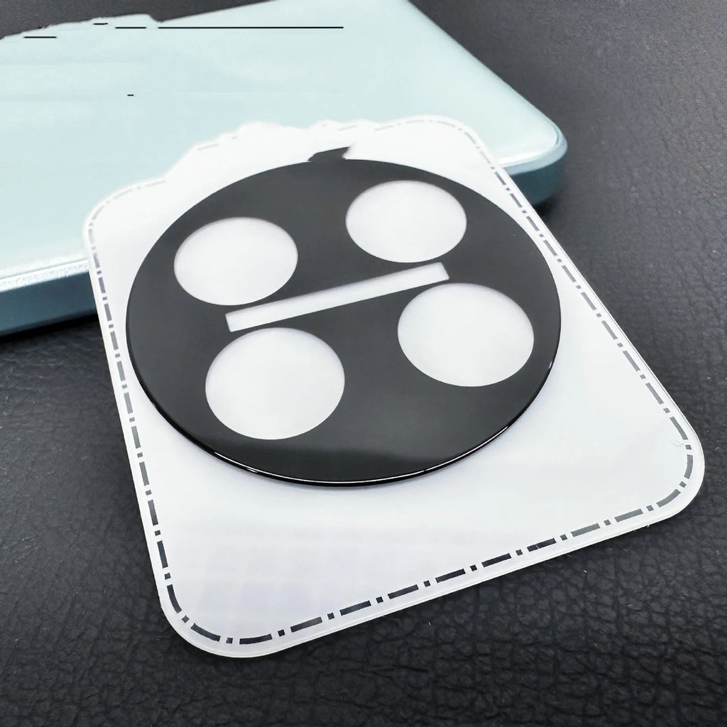 Tempered glass lens protector with black ring for OnePlus 12, Find N3, and OnePlus 11 smartphones.