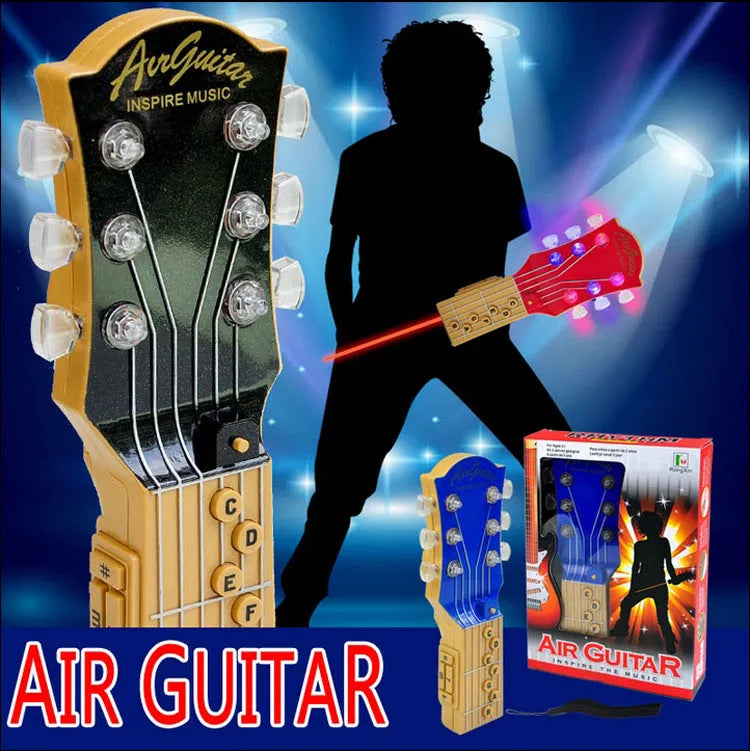 Infrared air guitar with seven chord buttons and tilt sensor in red, 21cm long