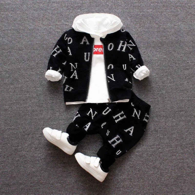 Children's clothes set with long sleeve top in red or white colours