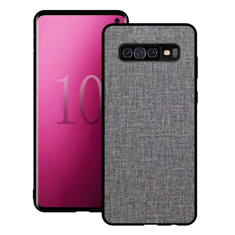 Canvas protective phone case for Samsung Galaxy S series smartphones in assorted colours.