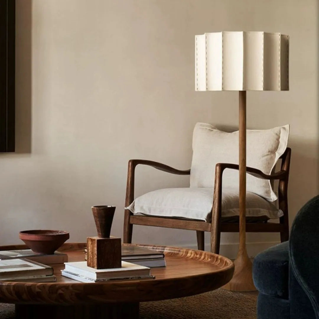 Japanese-style solid wood table lamp, 32 x 50cm, three colour light source, 220V, for living room or bedside table
