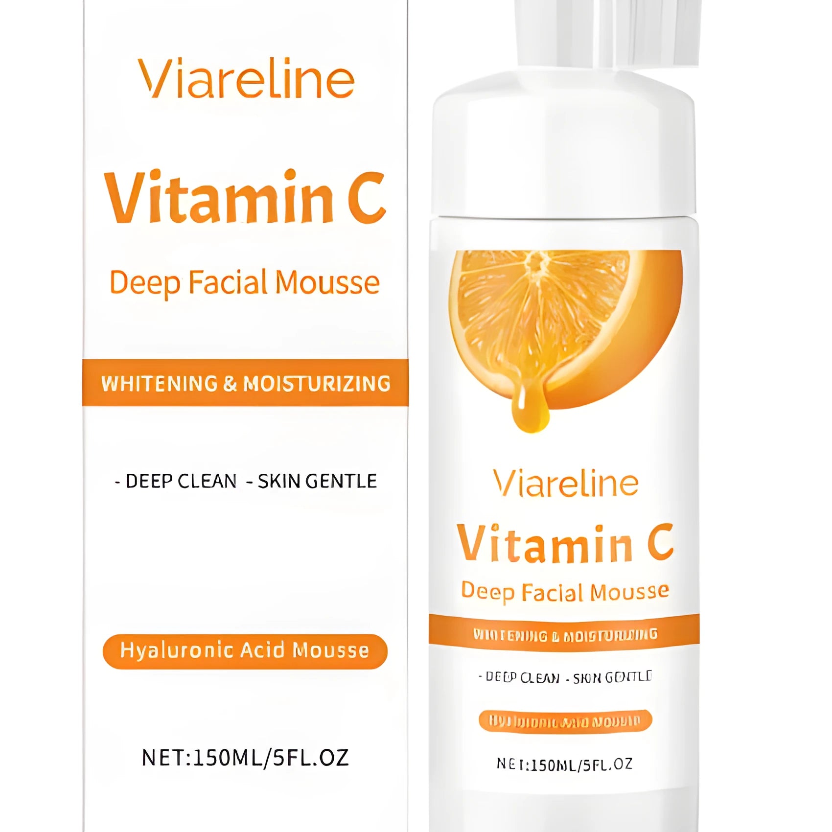 150 ml bottle of Vitamin C Brightening Cleansing Mousse with hyaluronic acid and aloe extract
