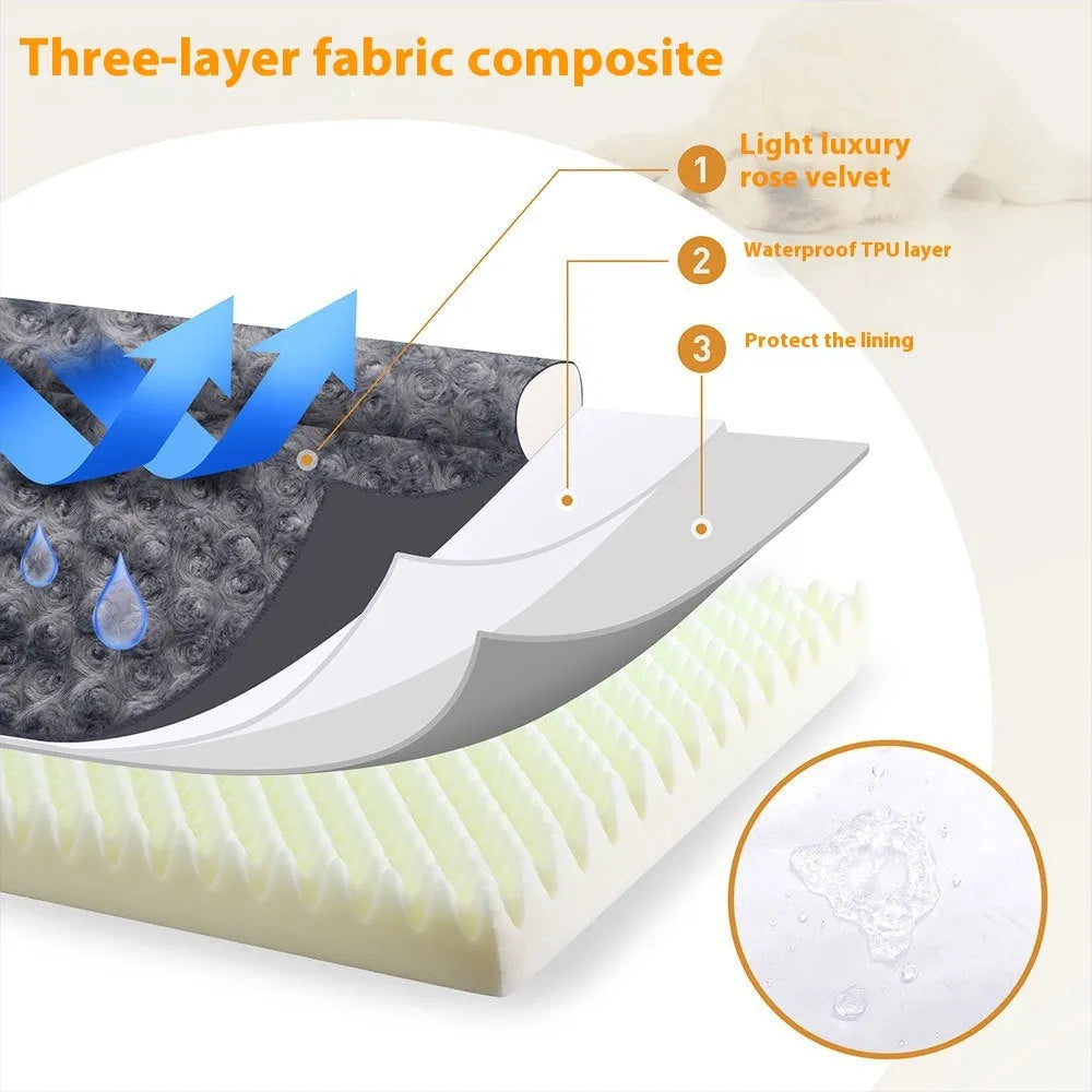 Grey U-shaped removable cover pet sofa kennel dog bed with sponge interior