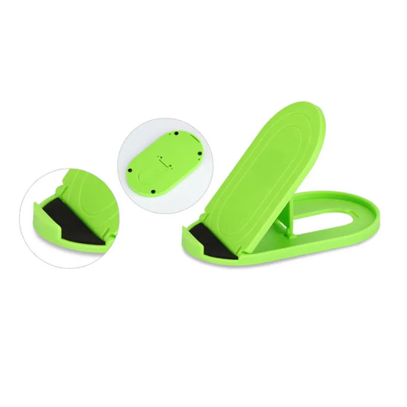 Plastic lazy bracket mobile phone stand in multiple colour options on desk