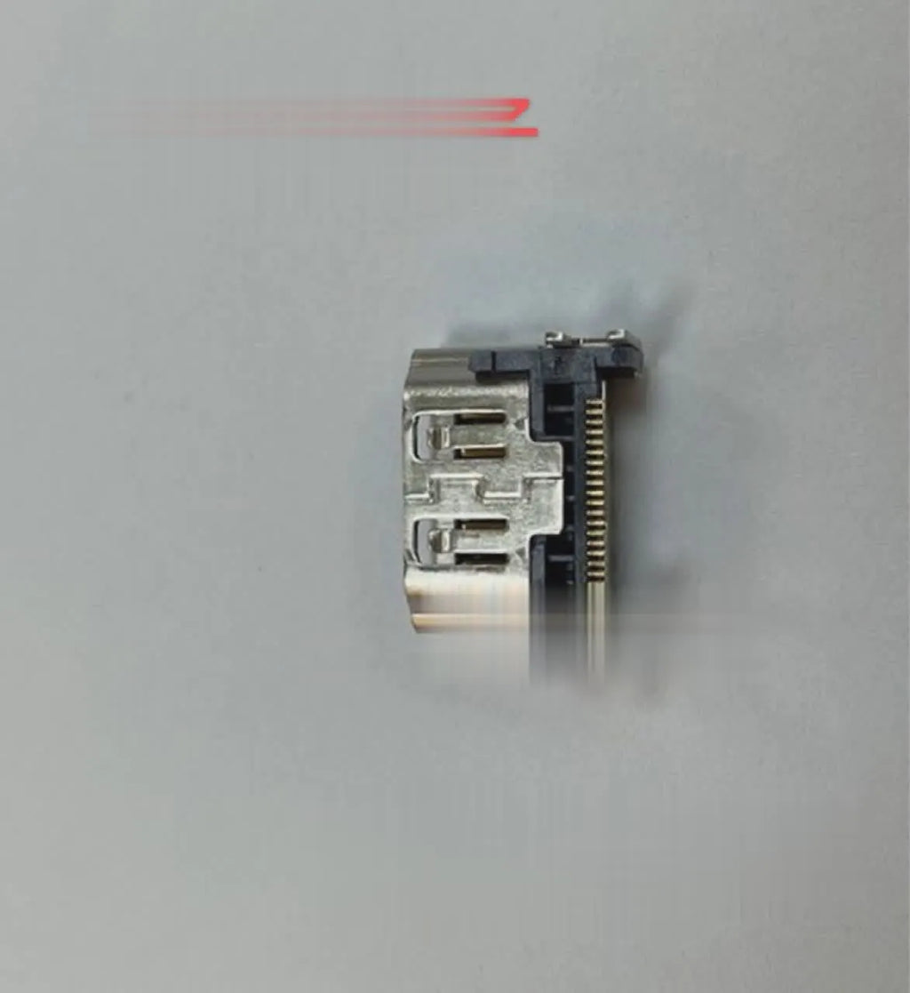 Silver HDMI host interface socket for game machine accessories with metal construction