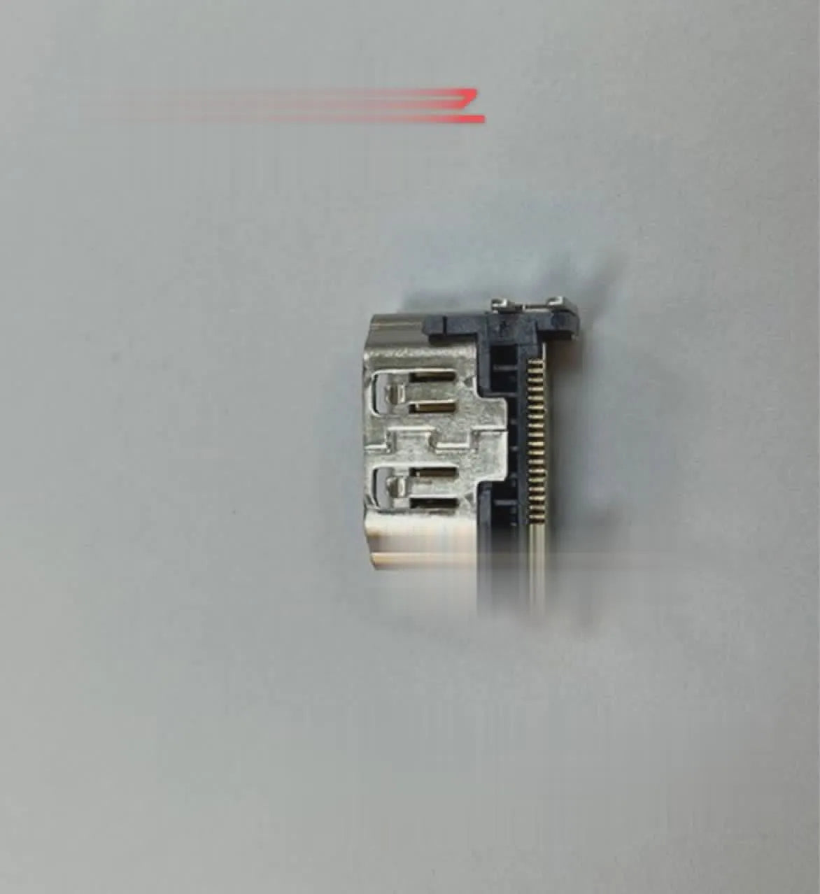Silver HDMI host interface socket for game machine accessories with metal construction