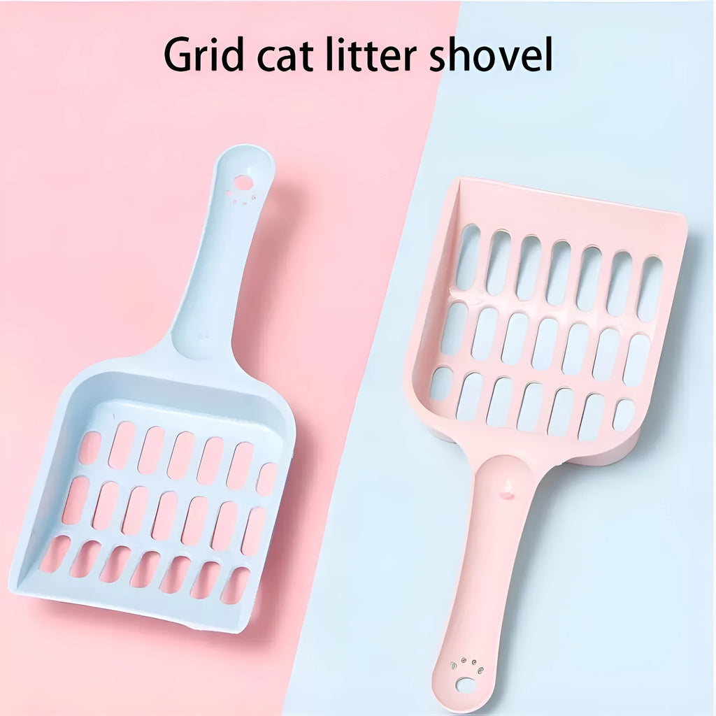 Plastic cat litter scoop in blue colour with dimensions 20cm long by 9cm wide