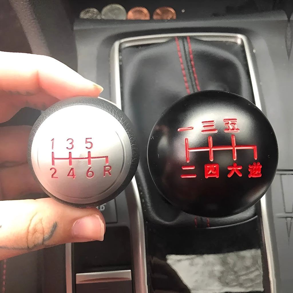Aluminium alloy round car gear shift head for manual transmission replacement in various colour styles