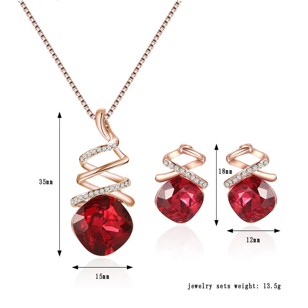Women's alloy bridal jewellery set with adjustable necklace and earrings, colour 61172321.