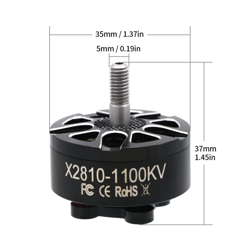 X2810 multi-axis RC aircraft motor with metal construction and multiple KV options