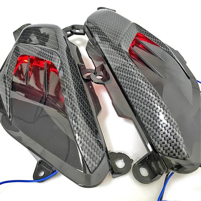 Pair of carbon fibre style LED side lamps for Yamaha NMAX125 and NMAX155 scooters