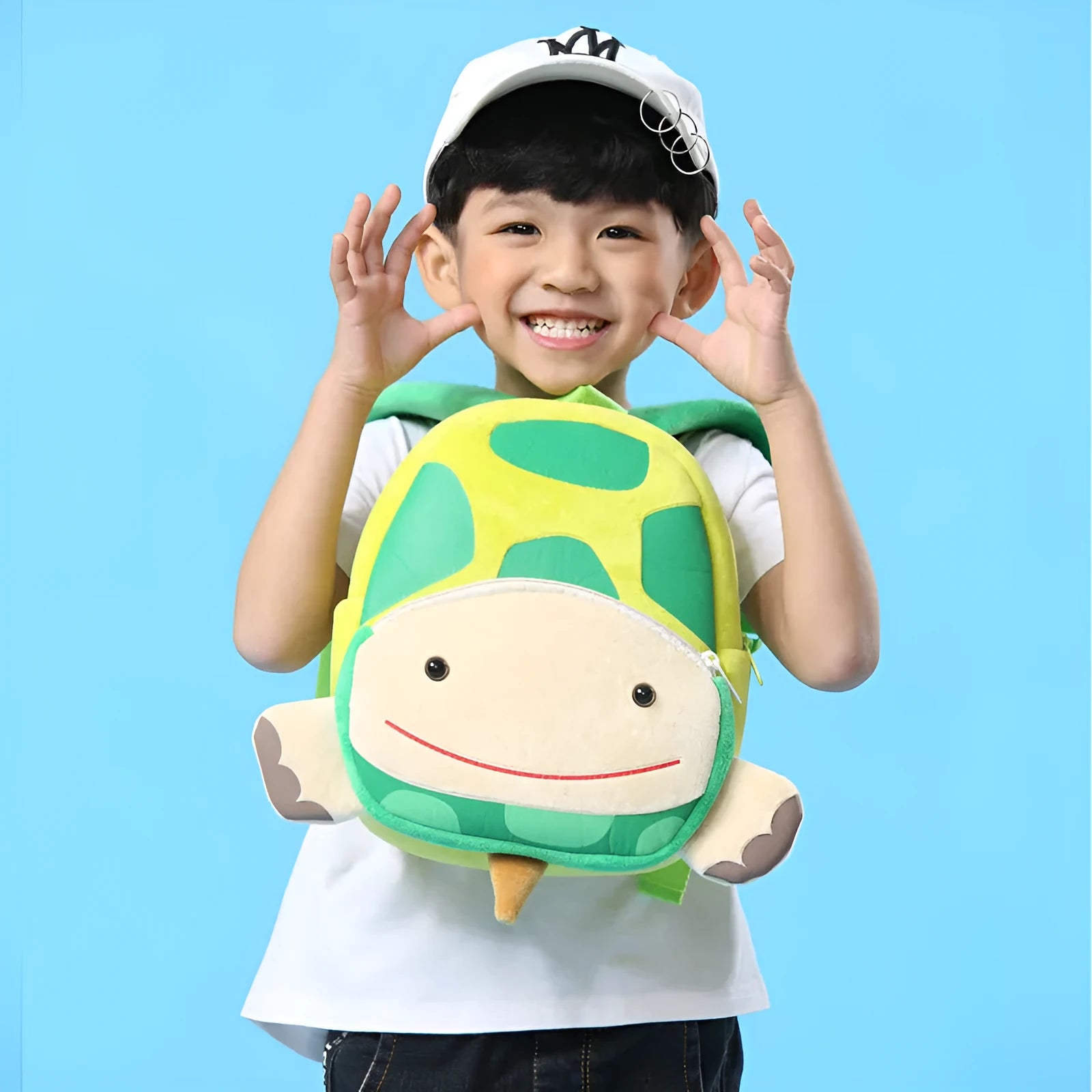 Cute Zoo plush animal turtle children's schoolbag backpack with double shoulder straps and soft handle