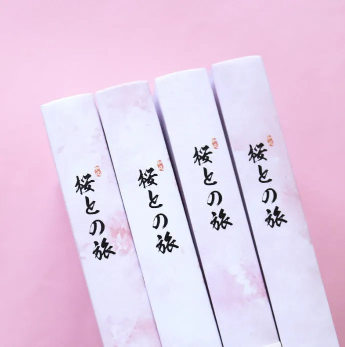 Muco hardcover notebook with Sakura Flower Orbit AR design on pink, green, red, or yellow paper cover