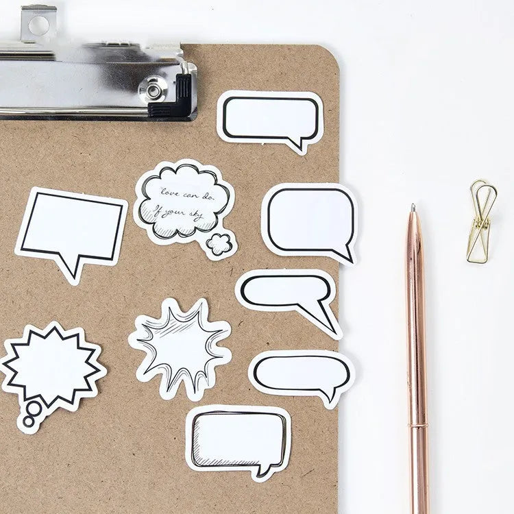 Momo Original boxed sticker set with 45 black and white bubble designs for DIY decoration