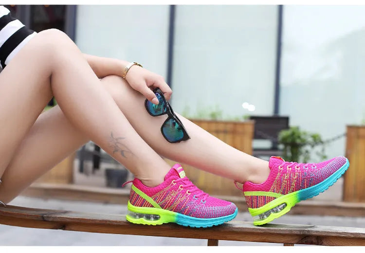 Women's casual lace-up sneakers in black with breathable mesh upper and PU insole, low heel, side view