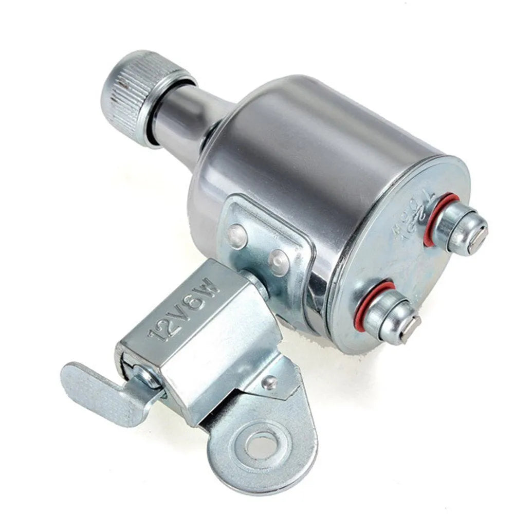 Silver bicycle dynamo generator light kit mounted on a bike frame for friction-powered 12V headlight and tail light
