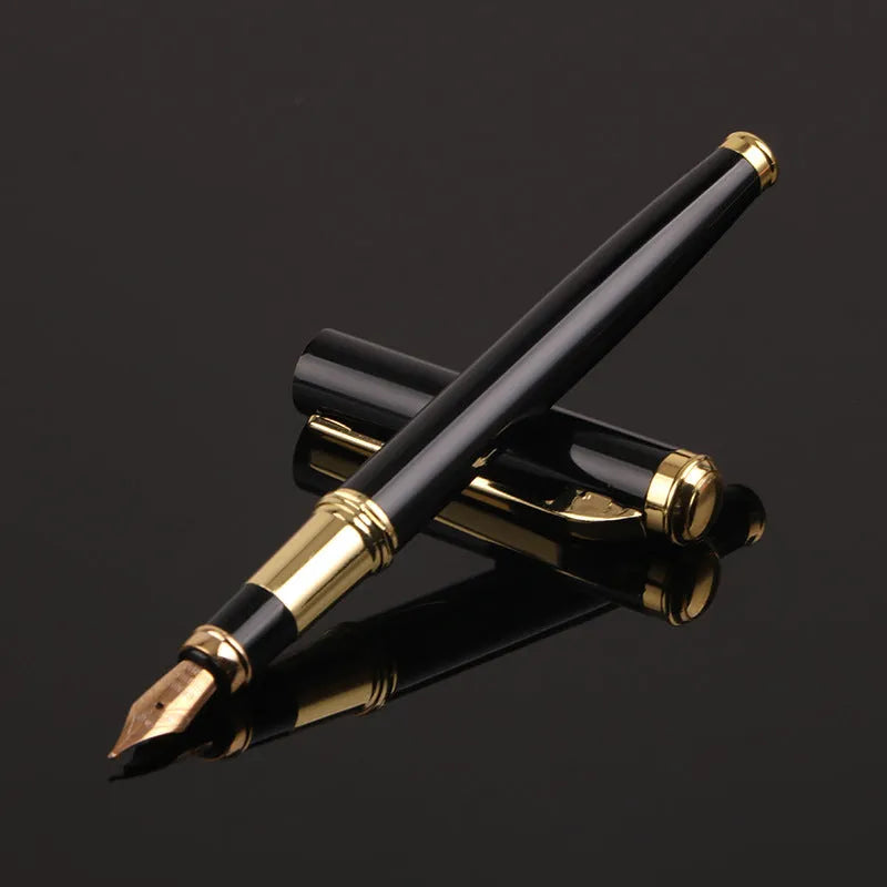 Red and black metal shell ink pen with a 0.5mm Yijin nib tip