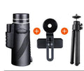 Black HD 40x60 smartphone telescope monocular with tripod adapter for outdoor observation