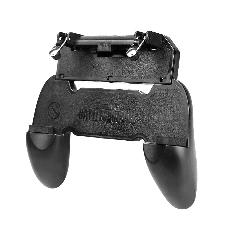 Black and brown black mobile phone game handle with wired connection and gamepad unit