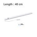 Slim aluminium profile DC LED strip bar light for cabinet or shelf mounting.