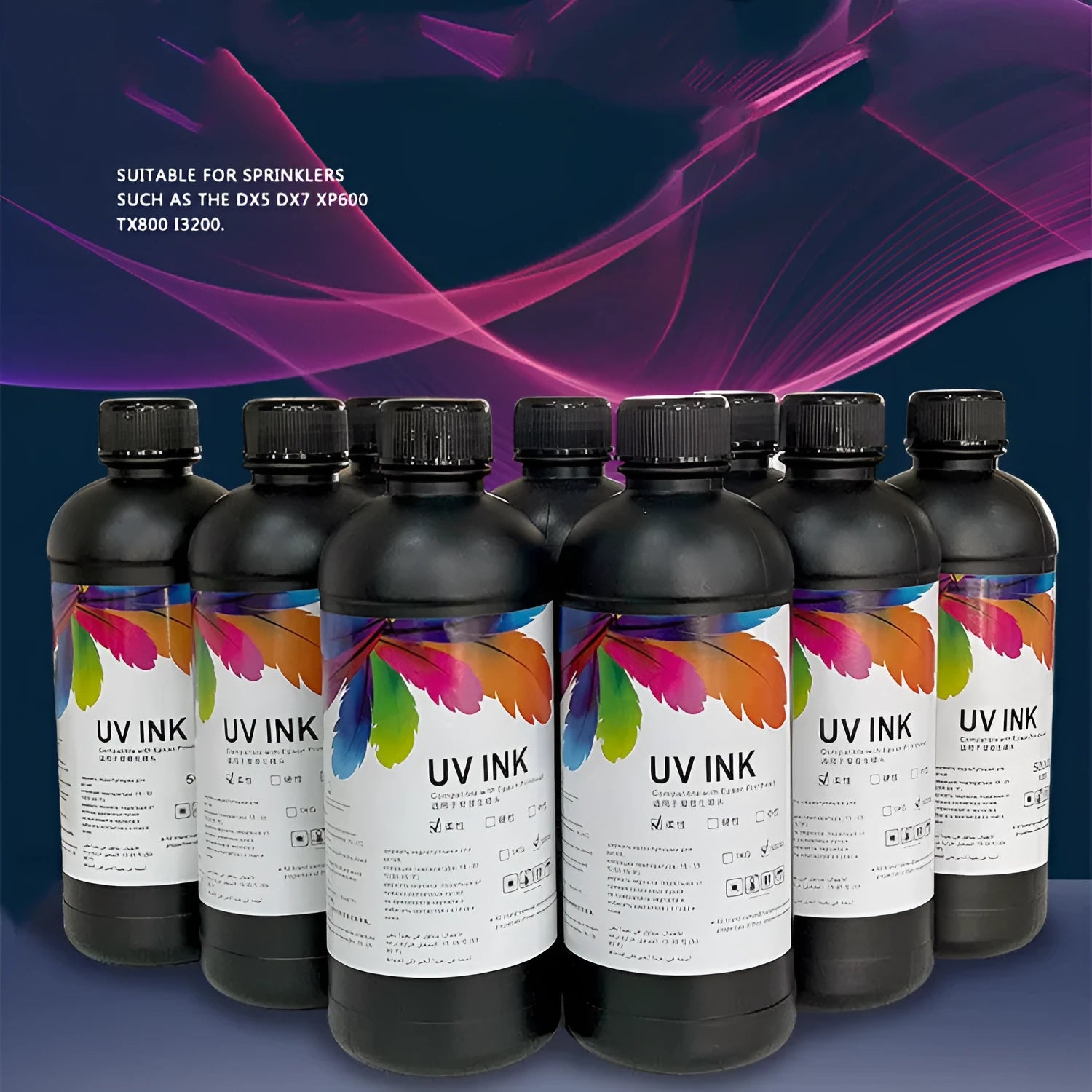 500ml bottle of UV printer ink for Epson XP600, TX800, 5th and 7th generation printheads.
