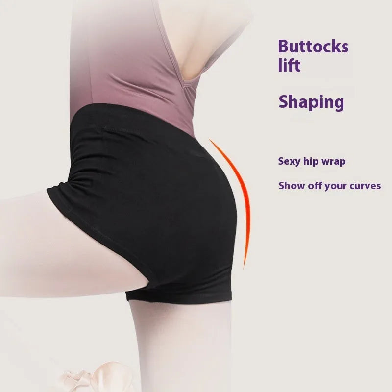 Black women's cotton dance pants for ballet practice and fitness