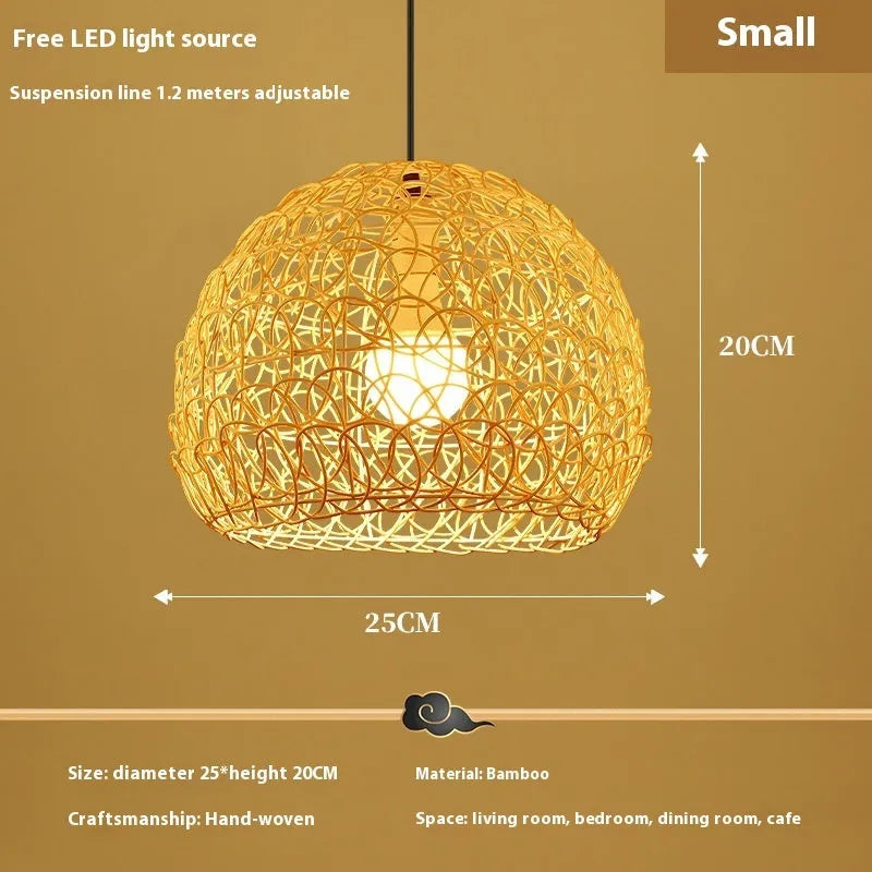 Straw hat chandelier Southeast Asia rattan pendant light in F model 25cm, 30cm and 36cm sizes