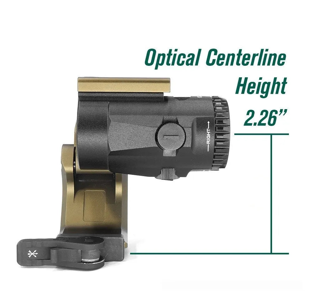 Universal magnifier bracket for G33 G43 G45 FTC OMNI with 21mm Picatinny rail QD mount, black finish