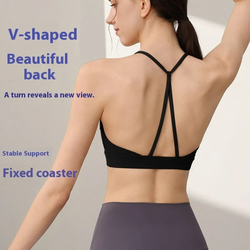 Women's nylon sports vest with fixed double shoulder straps in various colours for athletic activities