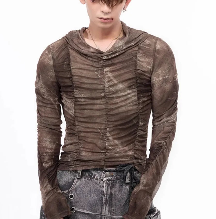 Boys lightweight ice silk bottoming shirt in picture colour for printing pleating inner wear.