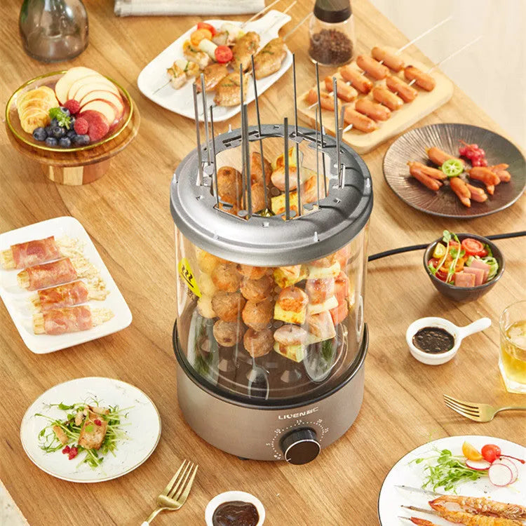 Household electric barbecue oven with automatic rotation, 210mm diameter, 1100W, tabletop design, colour KLJ120