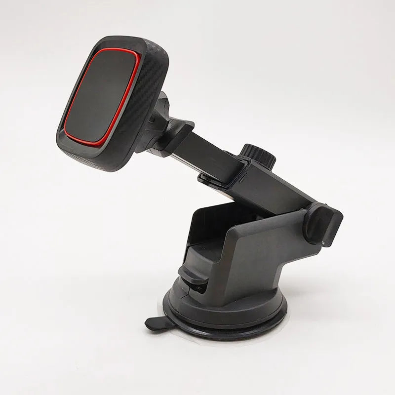 Black car air vent phone holder with long brush clamp for universal vehicle mounting