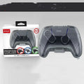 Transparent grey hard plastic game controller storage case with protective shell design