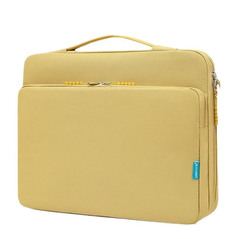 Laptop shock-proof liner bag in Oxford cloth with thick velvet lining, multi-colour options: beige, black, dark green, gray, purple, yellow