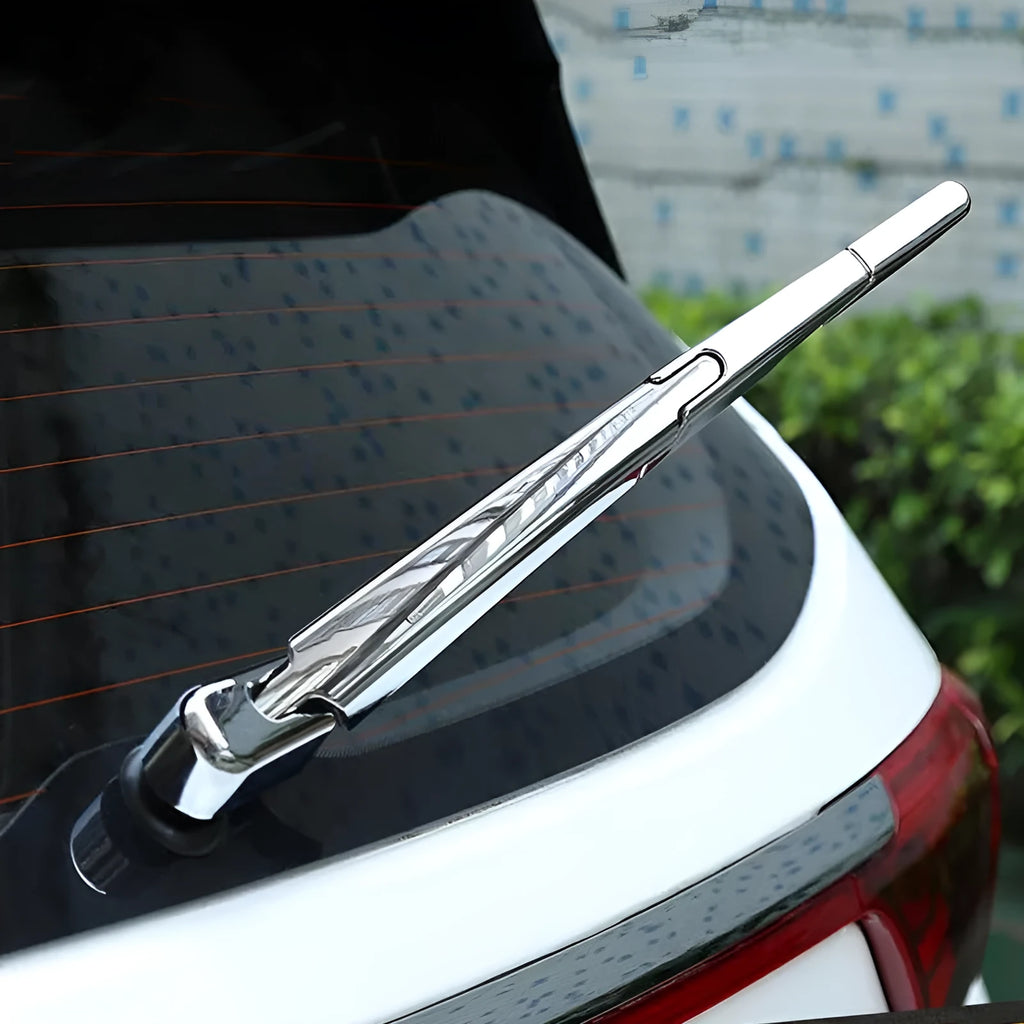 Four silvery ABS plastic rear wiper cover trim pieces for a Hyundai car.