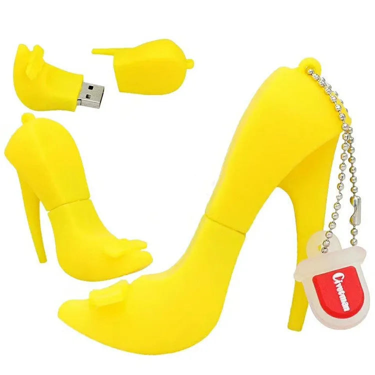 Red PVC fashion USB flash drive memory stick with push-pull design on white background.