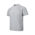 Air layer stitching short sleeve loose top in black on a hanger