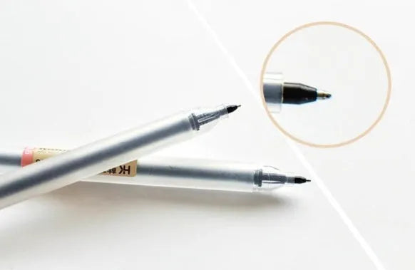 Muji 12-piece gel pen set with 0.5mm fine nib and blue aqueous ink.