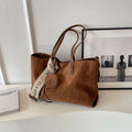 Women's soft polyester shoulder tote bag in horizontal square shape with internal zipper pocket
