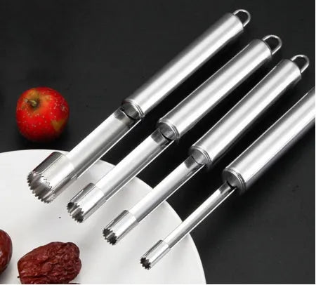 Stainless steel pineapple corer slicer with ABS handle, 18cm high, 8.5cm bottom diameter, black yellow or green handle