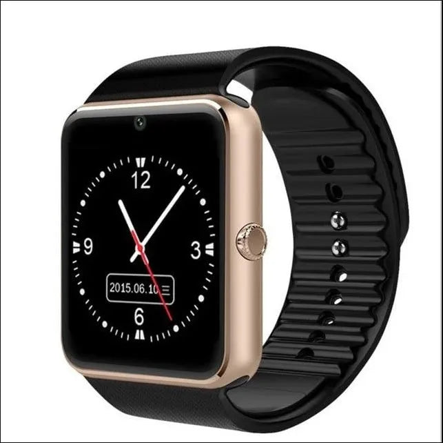 Smart watch with 1.54 inch touch screen and silicone strap showing display interface