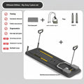 Purple multi-functional fitness board with automatic rebound abdominal wheel for home exercise.