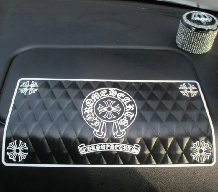 Car anti-skid pad 30cm x 15cm PVC dashboard mat in An crown and Crowe heart designs